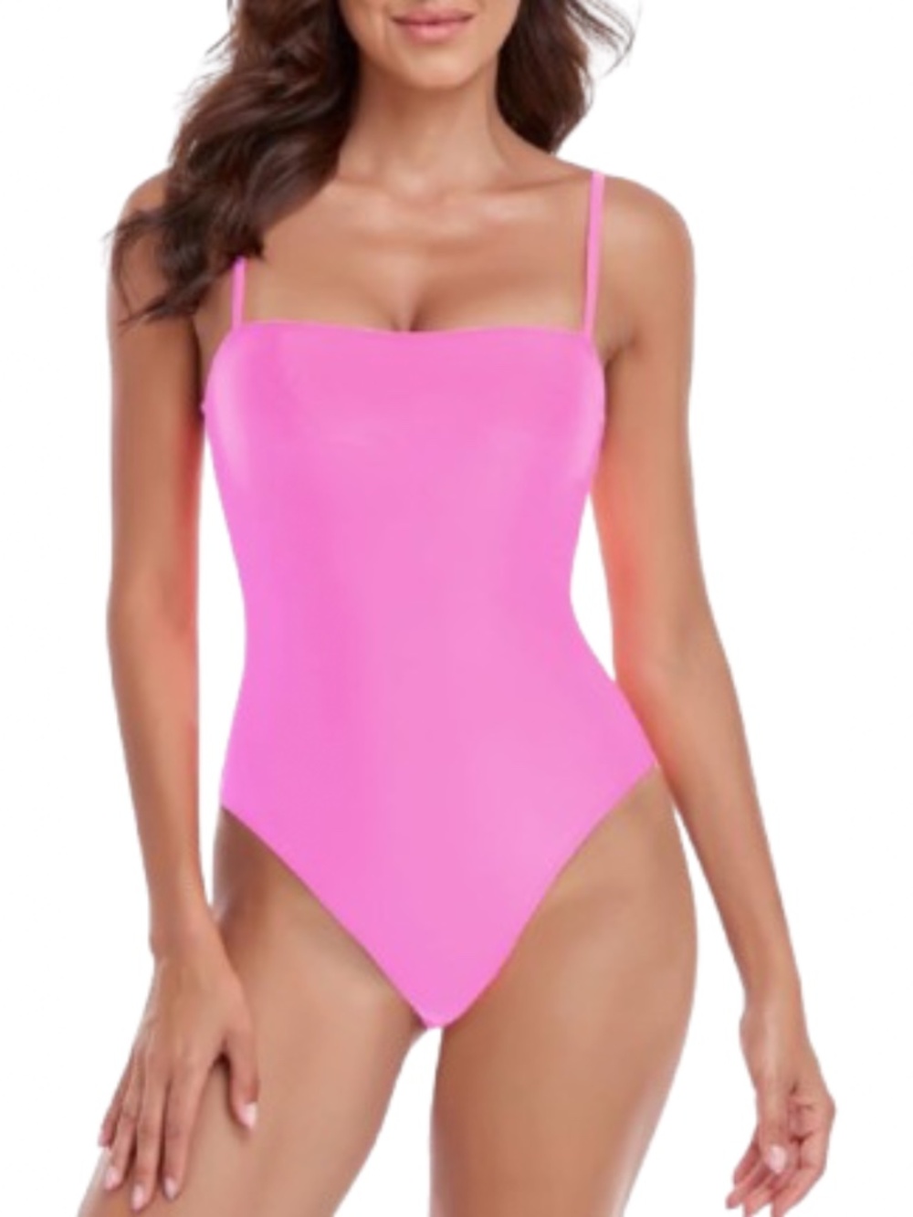 NWT RELLECIGA Women's Pink Bandeau One Piece Swimsuit Size Large